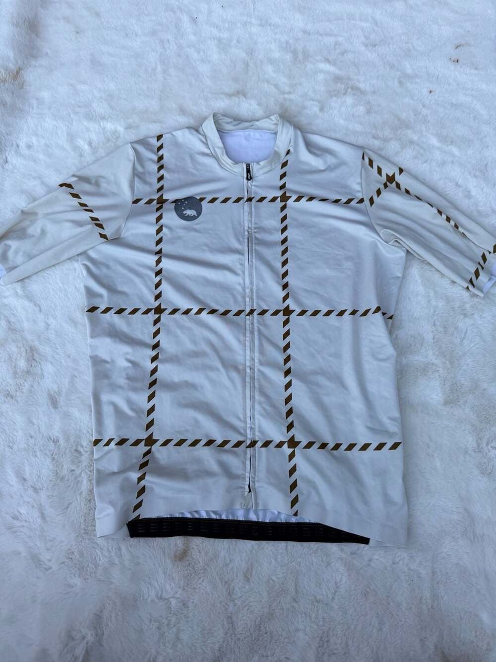 Wyn Republic Modern Endurance Full Zip Cycling Jersey Size XL White Grid